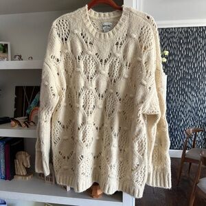 AE Cream Cable Knit Sweater